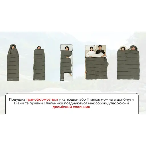 Спальный мешок Naturehike LD150 CNK2300SD016, темно-зеленый - фото 9