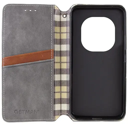 Чохол-книжка Getman шкіряний Cubic PU для Xiaomi Redmi Note 14 Pro 4G Сірий - фото 6