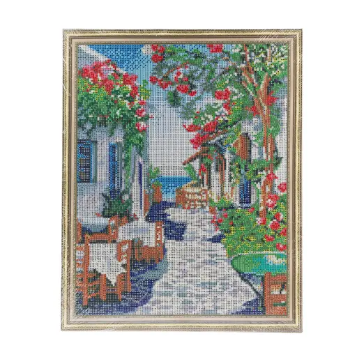 Набір з алмазною мозаїкою "Вуличка з кафе біля моря" 40*50 см, IDEA2-CK6396, ТМ "99IDEAS" - фото 4