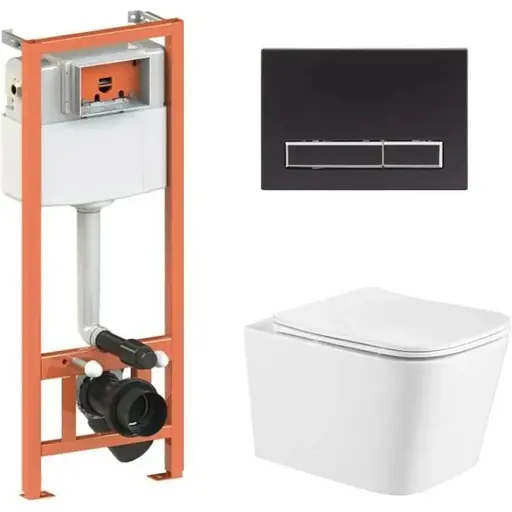 Набір Q-tap Nest 4 в 1 підвісний унітаз Crow Ultra Quiet 490x360x290 + комплект інсталяції QT05335171W45131 - фото 1