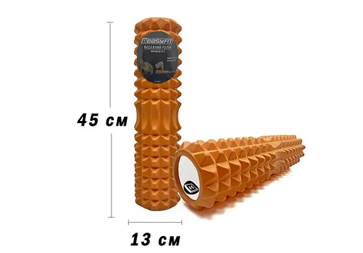 Массажный ролик EasyFit Grid Roller 45 см v.2.2 Оранжевый (EF-2028-OR) - фото 3