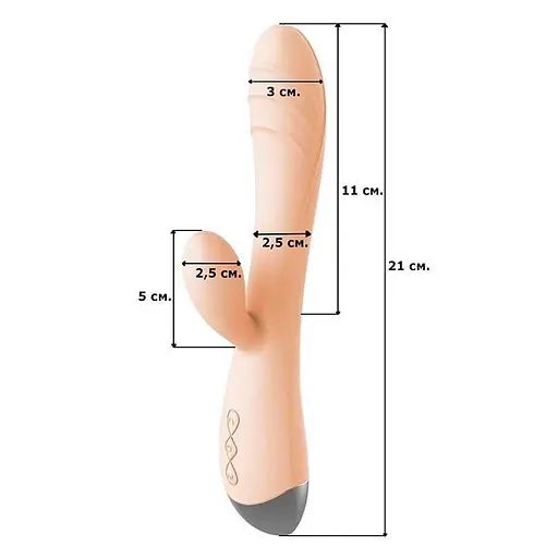 Смарт вибратор-кролик с USB зарядкой 21 см для клитора и точки G Розовый - фото 2