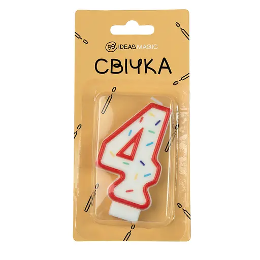 Свеча-цифра "4" 7 см