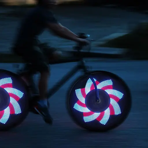 Велосипедная разноцветная светодиодная подсветка колес велосипеда Spoke Light 21 вело узор - фото 4
