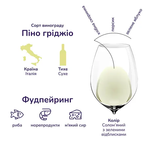 Вино I Castelli Pinot Grigio біле сухе 0.75 л х 2 шт. - фото 4