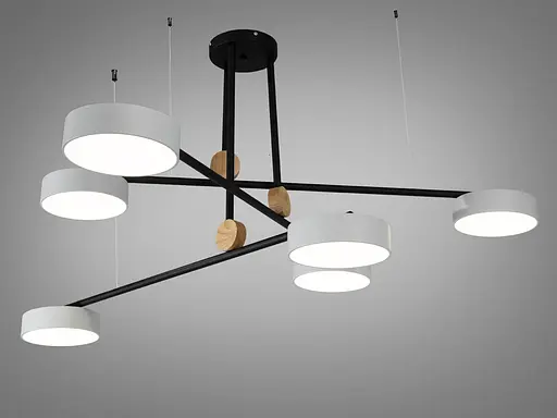 Сучасна світлодіодна люстра в дитячу, 72 Вт, чорний+білий - фото 1