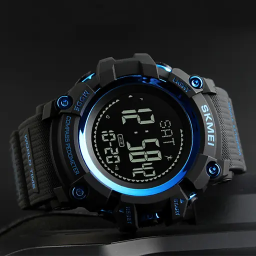 Наручний годинник чоловічий 1356BU Black-Blue Compass Skmei acs0030794 - фото 4