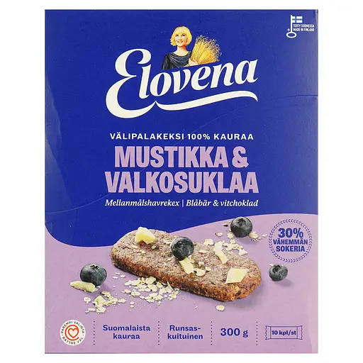 Галеты из овса Elovena с черникой и белым шоколадом 300 г - фото 2