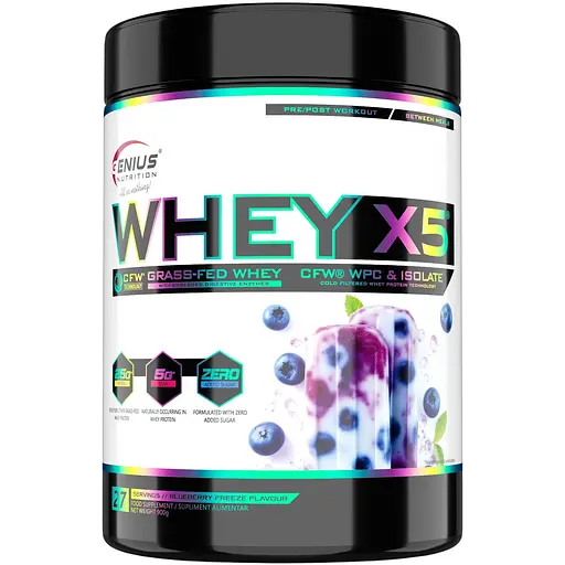 Протеїн Genius Nutrition Whey-X5 Blueberry freeze 900 г