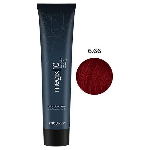 Профессиональная краска для волос с низким содержанием аммиака Megix10 Mowan 6.66 темно-красный блонд 100 мл - фото 1