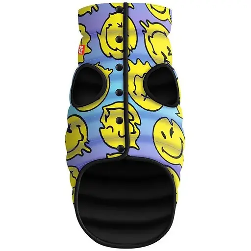 Курточка для собак Waudog Clothes малюнок Смайли на блакитному M45 В 61-65 см С 38-42 см