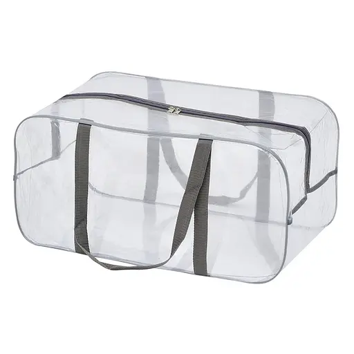 Набор прозрачных сумок в роддом: размер S 30х20х15 см + размер М 40х25х20 см + размер L 50х25х30 см (серые) - фото 3