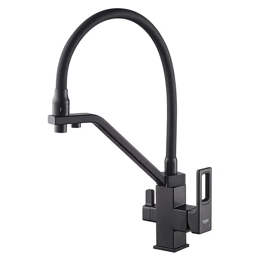 Смеситель для кухни на две воды Koer KB-72009-05 KR5007 Черный матовый - фото 1