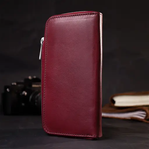 Кожаный женский кошелек Grande Pelle 19.5х9.7х2 см acs0027011 - фото 7