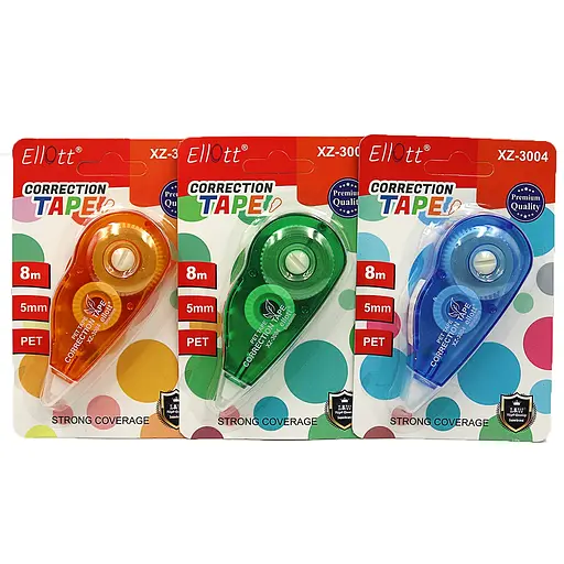 Коректор-стрічка, Ellott, 8 м х 5 мм (В асортименті), 24 шт. в упаковці