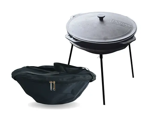 Казан чавунний азіатський 15 л з кришкою, чохлом та підставкою - фото 1