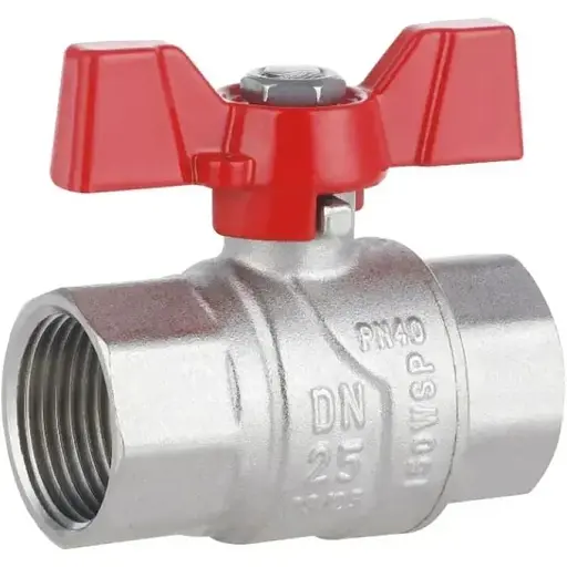 Кран шаровой Thermo Alliance Forte 1" ВВ прямой, PN40, бабочка SF602W25 - фото 1