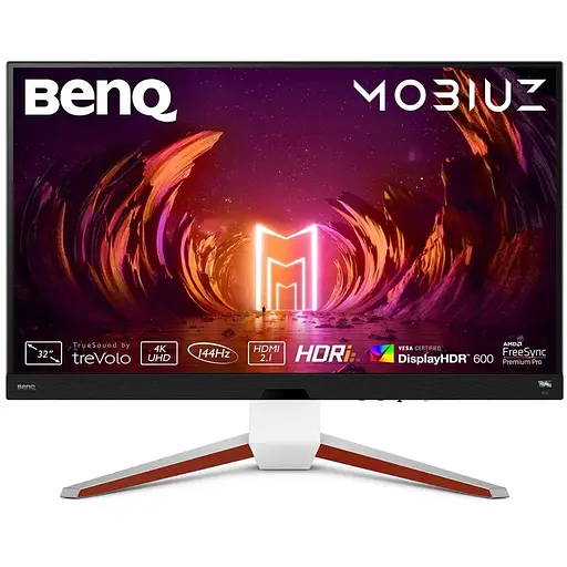 TFT 32" BenQ EX3210U, 4K UHD, IPS, 144Hz, 1 мс, HDMI, DP, USB-hub, HAS, колонки, білий