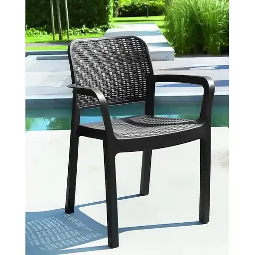 Стул садовый пластиковый Allibert Samanna коричневый - фото 2