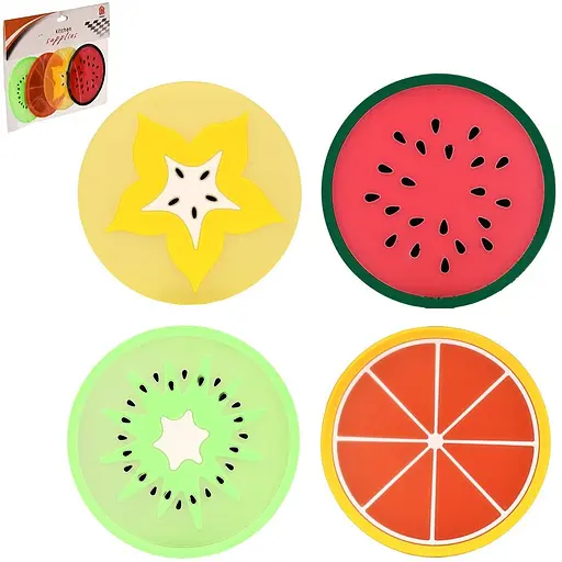 Набор подставок под горячее Stenson Hot Time 8.5 см силикон/TPR 4 шт. (R99191) - фото 2