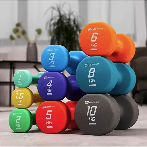 Гантели для фитнеса Hop-Sport неопреновые круглые HS-V060DR 2x6кг оранжевый - фото 7