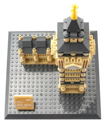 Конструктор Архитектура Wange 3D Биг-Бен Elizabeth Tower 4211 для детей и взрослых 892 деталей - фото 4