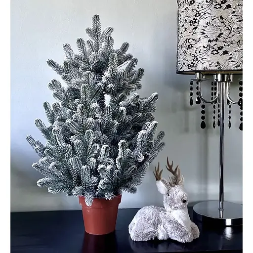 Ялинка Hvoya Traditional лита в горщику 70 см засніжена новинка