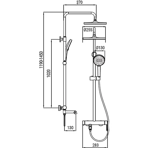Душевая система Koer KB-56029-07 3 функции, graphite KR5497, Графит - фото 2