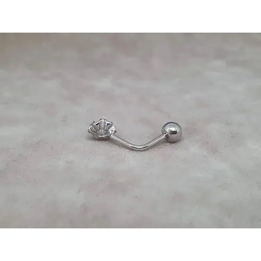 Серебряная серьга для пирсинга пупка Umax. 7016U - фото 2