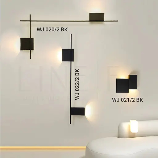 Чорне видовжене бра 120 см Арт. WJ 022/2 BK Line F - фото 2