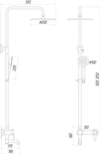 Душова система Globus Lux Wien SBT2-SH-02, Нікель - фото 5