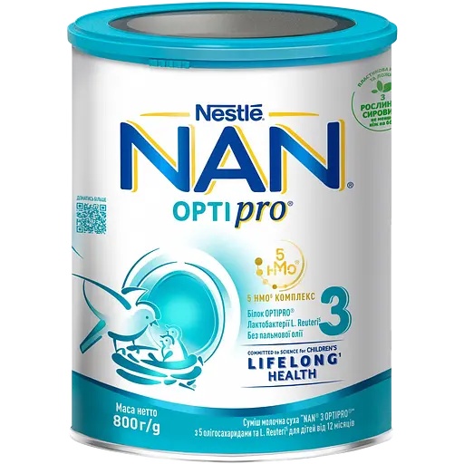 Набір: суха молочна суміш NAN Optipro 3 800 г + молочна каша Gerber мультизлакова з йогуртом, бананом і грушею 240 г - фото 2
