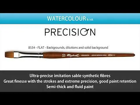 Кисть синтетика плоская (имитация соболя) Raphael Precision, №10, короткая ручка - фото 3