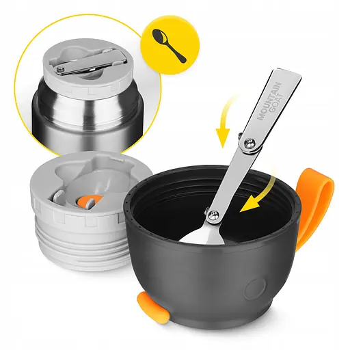 Термос для еды Mountain Goat 0.72 л с ложкой Silver (P-5905973406970) - фото 9