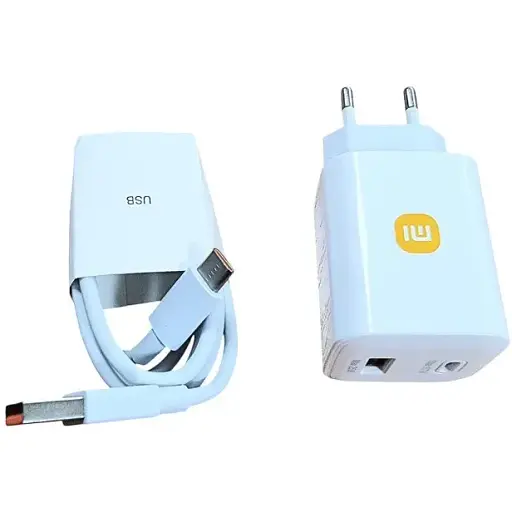 Комплект зарядний Xiaomi MDY-EP-1406 GaN 67W Type-C + USB-A 2 порти блок + кабель USB-A to C - фото 1