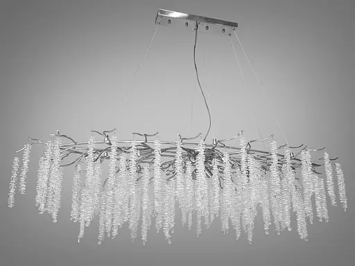 Кришталева люстра "Гліцинія" витягнутої форми на 15 ламп, хром - фото 4