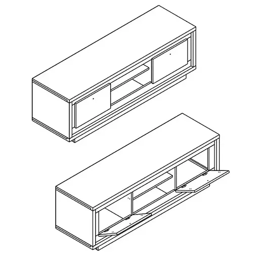 Тумба под телевизор Гербор Антарес RTV150 Бетон ательер + Нимфея альба (GRB-1323) - фото 2