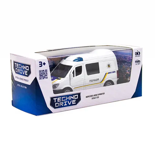 Автомодель детская Полиция MERCEDES-BENZ SPRINTER TechnoDrive 250294 инерционная - фото 11