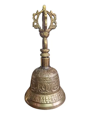 Дзвіночок латунний бронзовий із різзю 12 см - фото 1