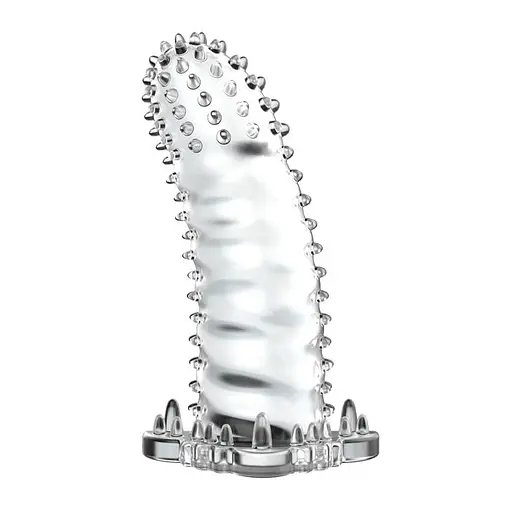 Насадка на пенис Baile Brave Man Penis Sleeve Crystal 14 см прозрачный - фото 3