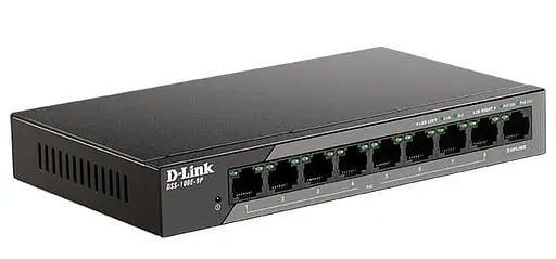 Коммутатор D-Link DSS-100E-9P 8xFE PoE, 1xGE, 92W (DSS-100E-9P) - фото 2