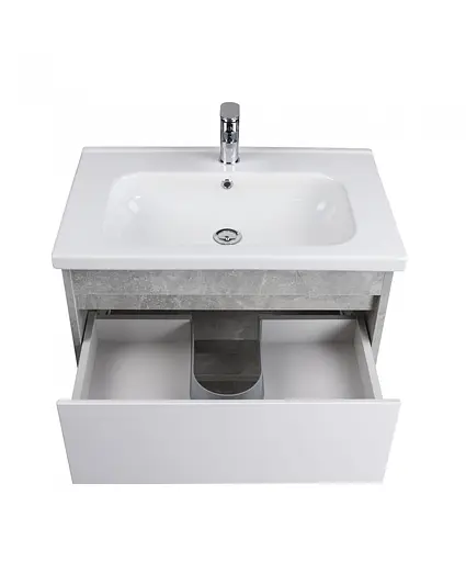 Тумба Мойдодир Oslo 70 Loft з умивальником Id-70 бетон/Білий Сірий - фото 6