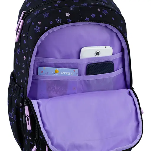 Рюкзак GoPack Education 120M-1 Stars Черно-фиолетовый (GO26-120M-1) - фото 13