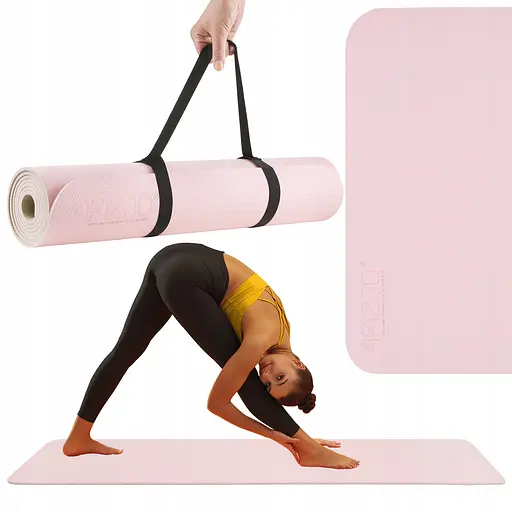 Коврик (мат) спортивный 4FIZJO TPE 180 x 60 x 0.6 см для йоги и фитнеса Pink/Grey (P-5907739317063) - фото 1