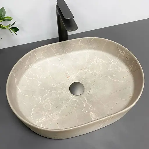 Умивальник VBI Verona 50 beige stone matt накладний VBI-011325 - фото 1