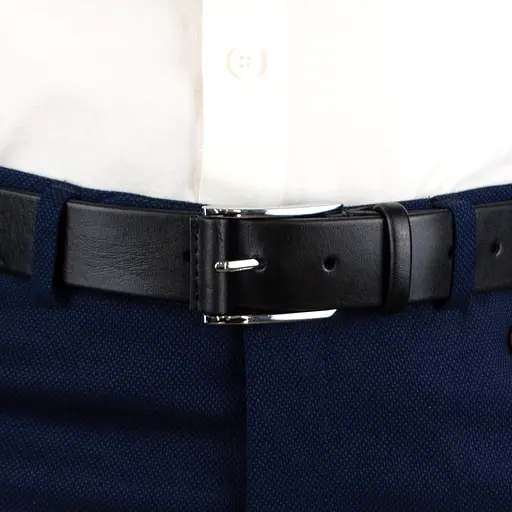 Ремінь чоловічий шкіряний класика чорний JK-3560 (120 см) - фото 8