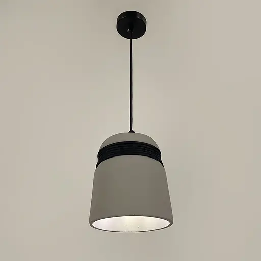 Подвес с бетонным плафоном и черным основанием | Line F | Ст. MJ 186/1 GR+BK - фото 3