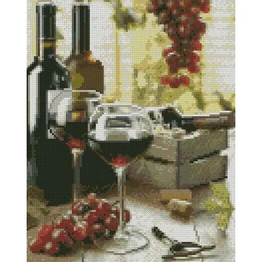 Алмазна мозаїка Вино у келихах Strateg HX446 30х40 см - фото 1