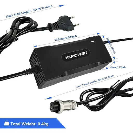 Зарядний пристрій для електричного скутера YZPOWER 42V 2A 36V Li-ion Lithium GX16 (1+3) - фото 5