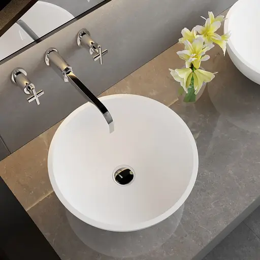 Раковина глянцевая накладная Amidicon Atol 410 из литого камня ATOL_41_HL, Белый - фото 5